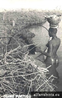 Postal Antigo - Pescadora / Guin� 