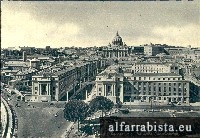 Postal Antigo - Roma - Panorama e Via della Conciliazione