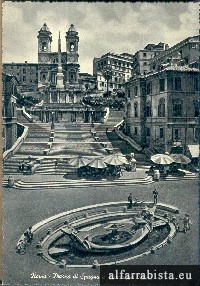 Postal Antigo - Roma - Piazza di Spagna e Trinit� dei Monti
