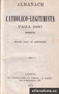 Almanaque Cat�lico - Legitimista Para 1880
